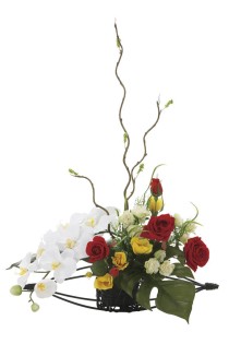 造花アート・アレンジメント　華やか　※抗菌、消臭、防汚などに効果のある光触媒人工植物【送料※一部地域除く・メッセージカード無料】