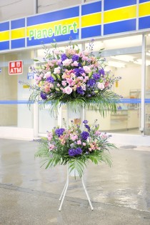 当日配送　スタンド花　二段2色指定　2万円コース（ピンク・パープル系）